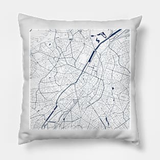 Kopie von Kopie von Lisbon map city map poster - modern gift with city map in dark blue Pillow