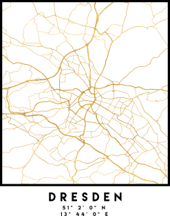 DRESDEN GERMANY CITY STREET MAP ART Magnet