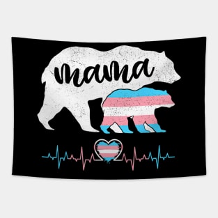Protect Trans Kid Mama Bear Transgender LGBT Pride Month Tapestry