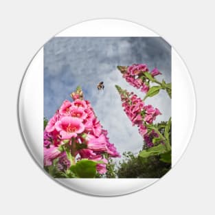 Foxgloves and Bee at Great Dixter House Pin