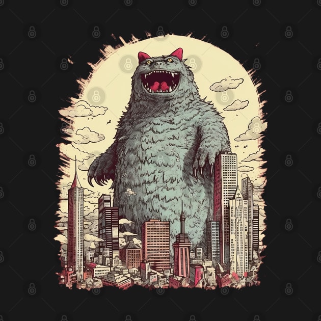 Catzilla Cat Kitty Japan by PlayfulPrints