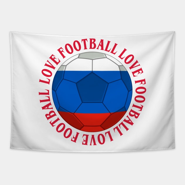 RUSSIA- Russian Tricolour Football Soccer Icon Tapestry by IceTees