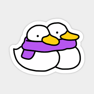 Cute Duck Couple in Scarf Magnet