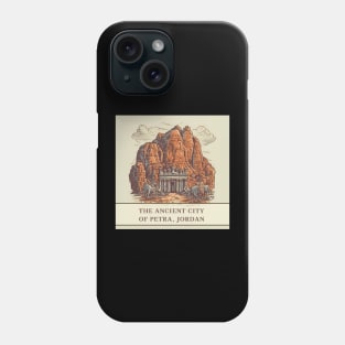 The Ancient City of Petra. Archaeological illustration Phone Case