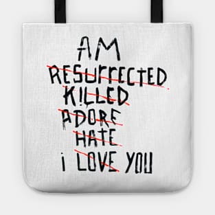 I AM YOU Poetry Spoken Word Hand Painted Lettering Typography | i love you redacted Tote