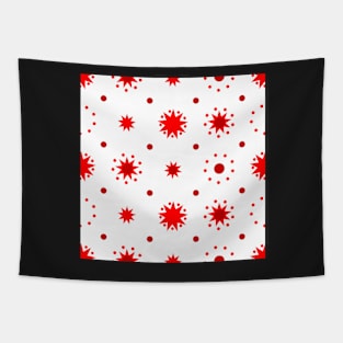 Suns and Dots Red on White Repeat 5748 Tapestry
