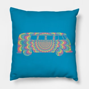 Psychedelic Van for Vacationing and Tripping Pillow