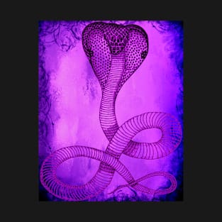 Purple Fire Cobra Cool Design T-Shirt