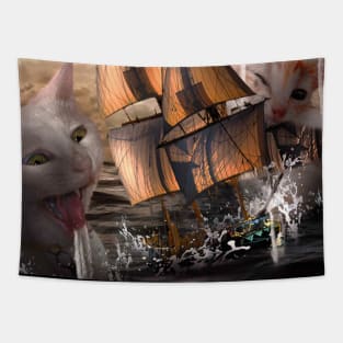 Cat Kraken Krakitten Tapestry