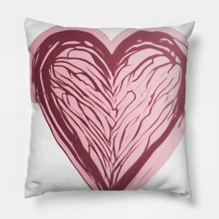 Heart Pastel Pink Shadow Silhouette Anime Style Collection No. 246 Pillow