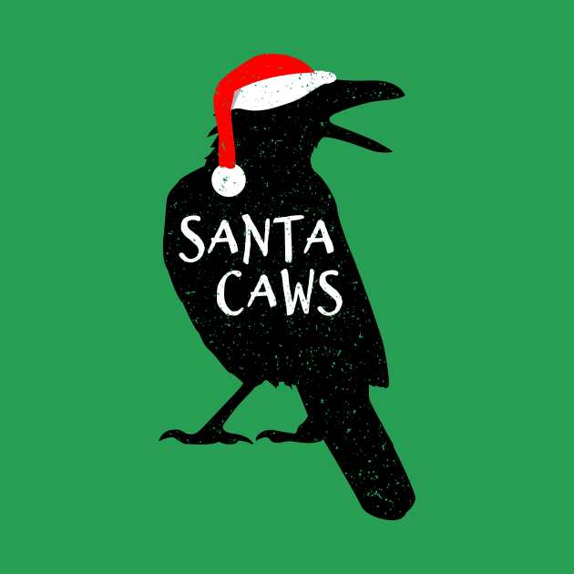 Funny Santa Caws Christmas Crow - Festive Black Bird by propellerhead