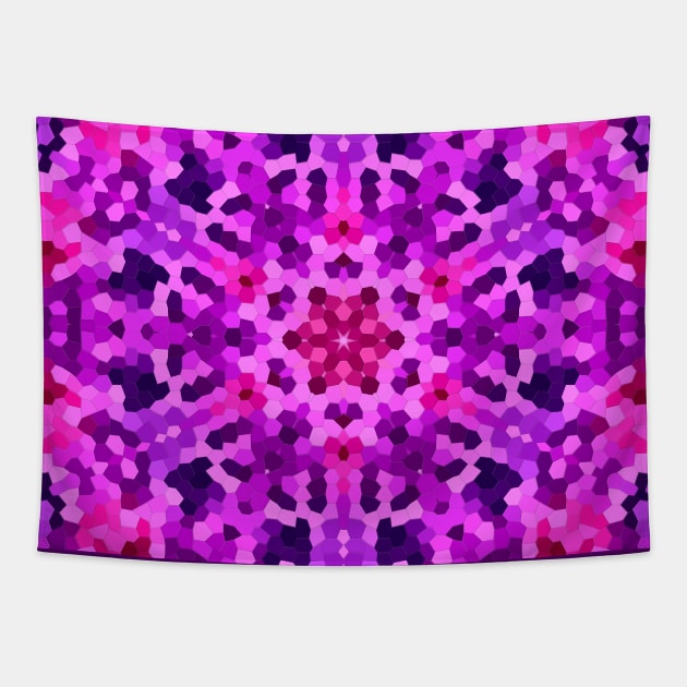 Geometric Mandala in Pink and Purple Tapestry by KaSaPo