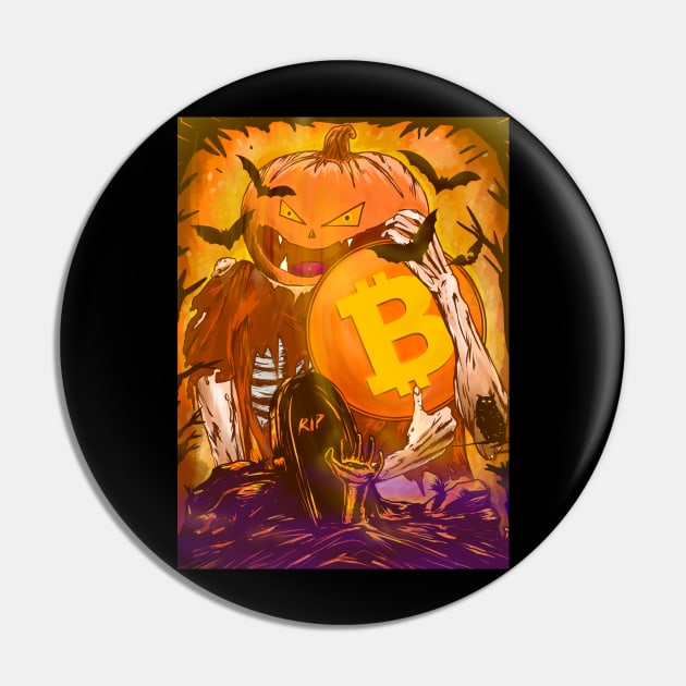 pumpkin king with bitcoin Pin by pleasuretshirt