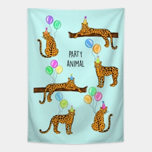 Party animal (blue) Tapestry