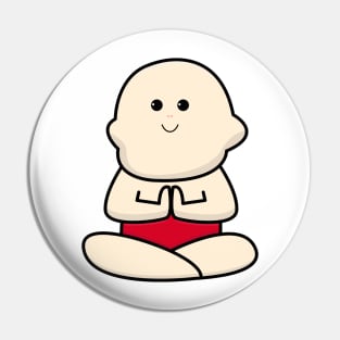 International yoga day with cute baby character Pin