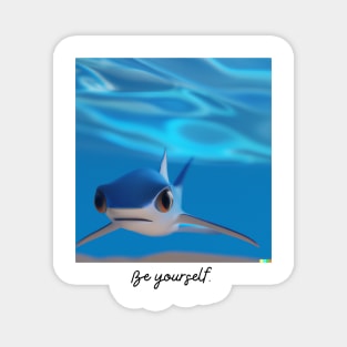 Under the Sea: Digital Art of a Baby Shark in its Natural Habitat Magnet