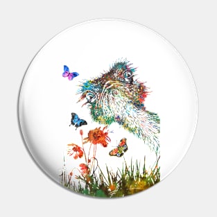 Ostrich peeking Pin