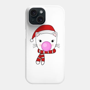 Cute and Funny Christmas Cat Bubblegum Phone Case