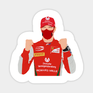 Mick Schumacher after winning the Formula 2 championship of 2020 Magnet