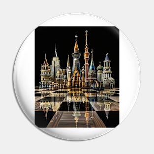 Metropolitan Checkmate: Chess City Skyline gift Pin