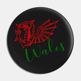 WALES GREEN RED DRAIG GOCH RED DRAGON Pin