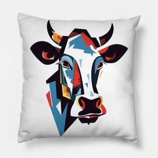 The Picasso Herd: Where Cows Become Works of Art Pillow