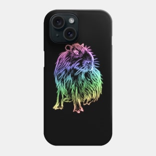 Rainbow neon capybara Phone Case