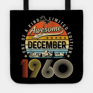 Awesome Since December 1960 Vintage 63rd Birthday Tote