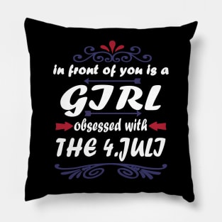 July 4 America Independence Day Girls Women Pillow