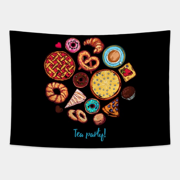 Tea Party Tapestry by Mako Design 