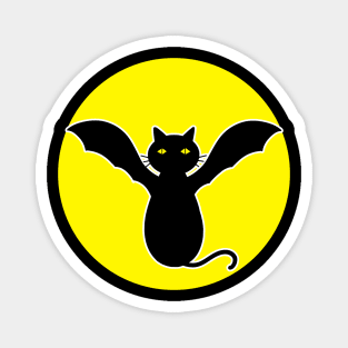 Cute Cat Bat And The Moon Magnet