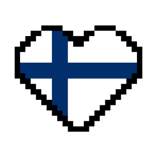 Finland Flag Pixel Art, Finnish flag pixel art T-Shirt