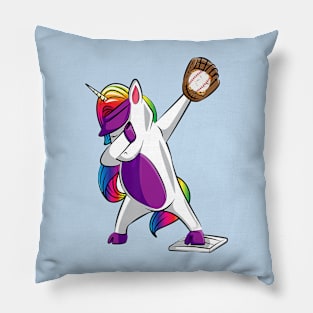 Dabbing Baseball loving Unicorn Pillow