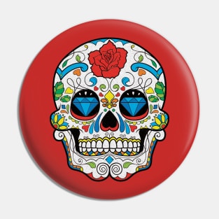 Diamond Calavera Pin