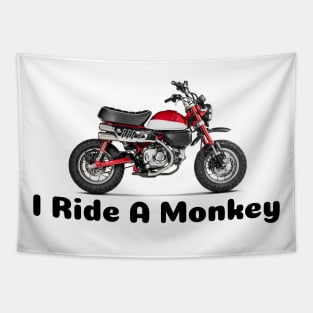 I Ride a Monkey - Monkey Motorcycle Shirt Tapestry