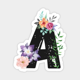 Letter A - Botanical English Alphabet, Name Initial Magnet