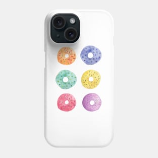 Colorful Watercolor Donuts Phone Case