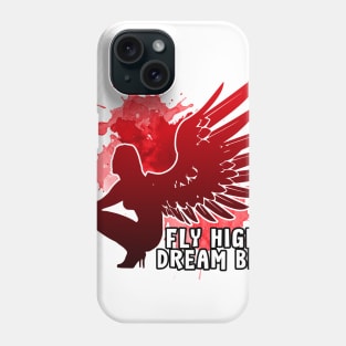 Angel Wings Fly High Dream Big Red Phone Case