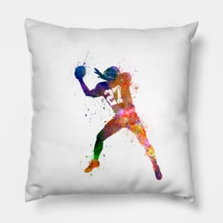 American football in watercolor Pillow