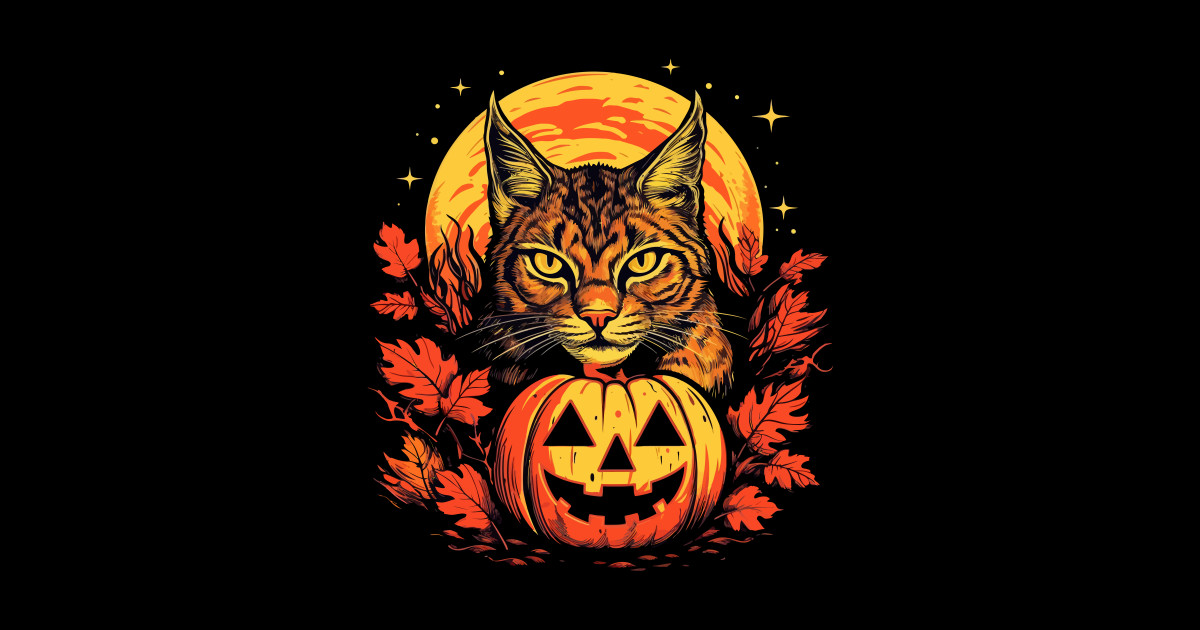 American Bobcat Halloween Bobcat Sticker TeePublic