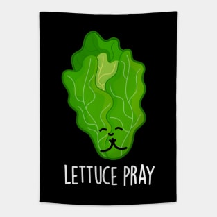Lettuce Pray Cute Veggie Pun Tapestry