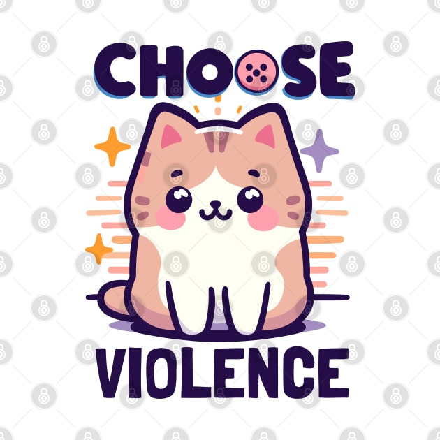 "I choose violence" Cute Cat by SimpliPrinter