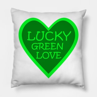 Lucky Green Heart Pillow