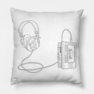 Portable Tape Player (Dark Silver Lines) Analog / Music Pillow