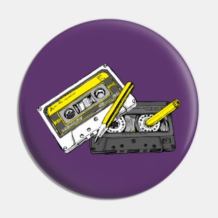 Cassette Pencil Old Memory Pin