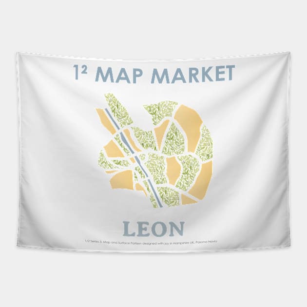 Leon Map - Full Size Tapestry by Paloma Navio