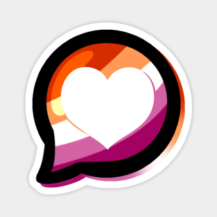 LGBTQ+ Pride Heart Speech Bubble - Lesbian Magnet