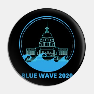 Blue Wave 2020 Election Democrat Anti Trump Vote Pin