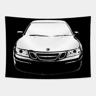 Saab 9-3 OG 1st generation classic car monoblock white Tapestry