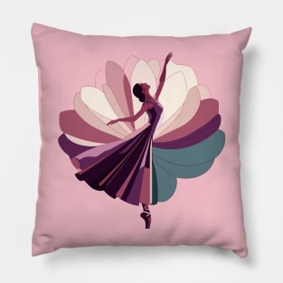 Ballerina in a pink gradient tutu. Vector illustration of a ballerina, ballet dance, tiptoe Pillow